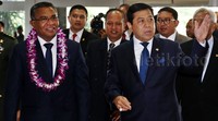 PM Rui disambut oleh ketua DPR Setya Novanto dan pimpinan DPR lain. Pool/Lamhot Aritonang/detikFoto.