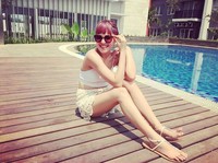 Mantan istri Ben Kasyafani itu tampak percaya diri dengan penampilannya tersebut. (Instagram/marshanda99)