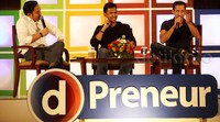 Acara d'Preneur bersama CEO Go-Jek dan Brodo dengan tema Sukses Bisnis Startup di Usia Muda digelar di Auditorium Menara Bank Mega, Jalan Kapten Tendean, Jakarta Selatan, Rabu (26/8/2015).