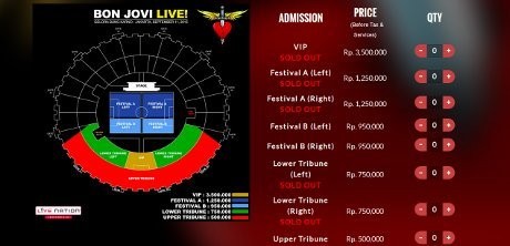 Hurry Up, Lima Kelas Tiket Konser Bon Jovi Sold Out!