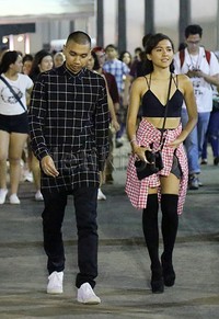 Rayi dan Lala seusai konser Ariana Grande yang digelar di Jakarta International Expo (JIExpo), Kemayoran, Jakarta Pusat, Rabu (26/8/2015).