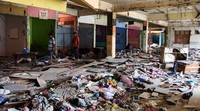 Lokasi bekas pasar lama yang dibongkar nantinya akan dibangun menjadi pasar modern. Pool/Lamhot Aritonang/detikFoto.