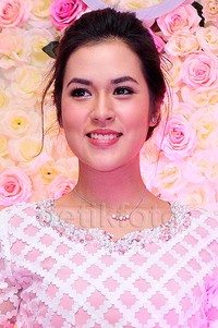 Raisa saat ditemui jumpa pers 'Persembahan Ponds untuk menginspirasi Perempuan Indonesia' di Pand'or, Wijaya, Kebayoran Baru, Jakarta Selatan, Selasa (1/9/2015). Pool/Noel/detikFoto.