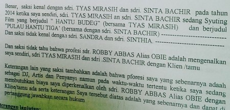 TM, SB dan AA Sering Transaksi Esek-esek Tanpa Sepengetahuan RA