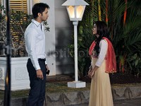 Masayu syuting bareng Shaheer Sheikh yang terlibat dalam satu sinetron yang dibintanginya. Pool/Ridho Suhandi/detikHOT.