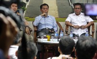 Victor mengaku heran dengan tudingan Bareskrim membuat gaduh dalam melakukan penyelidikan. Ia mengatakan tuduhan ini membingungkan karena Bareskrim punya acuan dalam mengusut kasus. Lamhot Aritonang/detikFoto.