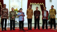 Ketua panitia seleksi (Pansel) Komisi Yudisial Harkristuti Harkrisnowo memberikan keterangan pers.