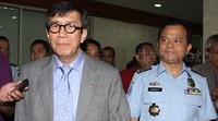 Yasonna, mengakui maraknya pelanggaran oleh wisatawan dalam penggunaan visa bebas dan berjanji akan menindak tegas wisatawan yang terbukti melanggar. Pool/Lamhot Aritonang/detikFoto.