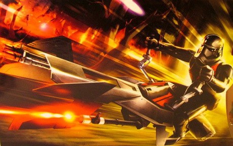 Stormtrooper Tunggangi Speeder di Star Wars: The Force Awakens
