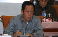 Sutiyoso berharap Komisi I DPR membantu BIN agar anggaran yang diajukan dapat terpenuhi. Lamhot Aritonang/detikFoto.
