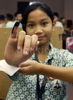 Siswa SD Ikut Simulasi Pemungutan Suara di KPU