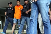 Mursalim (25) ditunjukan dalam jumpa pers di Mapolda Metro Jaya, Jakarta, Jumat (11/9/2015).