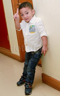 Kellen pun tak kalah imut dari Amora. Pool/Gus Mun/detikFoto.