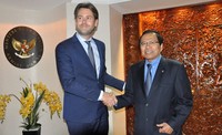 Kunjungan ini dalam rangka melaporkan rencana kedatangan Ratu Denmark ke Indonesia pada 21 Oktober 2015 mendatang untuk pertama kali setelah 65 tahun. Pool/dok. Kemenko Maritim.