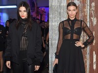     Penampilan Kendall dan Irina Shayk di fashion show Givenchy di NYFW. (Jamie McCarthy/Getty Images/detikFoto; Michael Loccisano/Getty Images/detikFoto)
