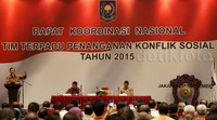 Rakornas Tim Terpadu Penanganan Konflik Sosial 2015 resmi digelar di Hotel Bidakara.