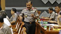 Jenderal Badrodin menghadiri rapat di Gedung DPR, Senayan, Jakarta Pusat. Pool/Lamhot Aritonang/detikFoto.