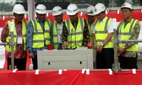 Ini adalah peresmian mesin bor bawah tanah atau Tunnel Boring Machine (TBM) pertama untuk proyek MRT Jakarta, dari total 4 mesin yang akan dioperasikan.