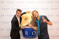 Guido Martinetti dan Federico Grom, pemilik sekaligus chef ice cream GROM Gelato datang dari Italia, khusus untuk acara peresmian gerai GROM Gelato di Pacific place.