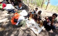 Wisatawan berbelanja hasil kerajinan suku Abui.