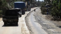 Beberapa ruas jalan di wilayah Malimping tampak telah dilakukan pengecoran.
