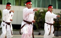 Aksi para atlet karate.