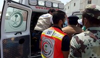Peristiwa itu terjadi sekitar pukul 07.30 waktu Arab Saudi di Jalan Arab 204, saat jamaah haji menuju lokasi lempar jumroh. Saudi Red Crescent/Reuters/detikFoto.