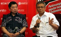 Diskusi tersebut juga menghadirkan Didik J Rachbini dan Anggota Komisi XI DPR RI Mukhamad Misbakhun.