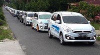 Iring-iringan Komunitas Ertiga Club Indonesia (ERCI) Chapter Sumatera Utara menuju kebun teh Bah Butong di Sidamanik, Simalungun, Sumut. Firdaus Nasution/ERCI Sumut.