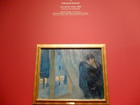 Beberapa karya paling populer Edvard Munch juga dipamerkan. Salah satunya, lukisan berjudul Kiss by the Window yang dibuat tahun 1892 (Sastri/detikTravel)