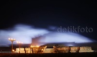Suasana Candi Blandongan di malam hari.