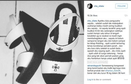 Cita Citata Kenang Sepatu Setengah Jadi Pemberian Mendiang Ayah