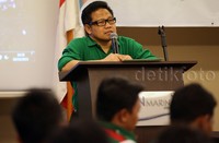 Ketua Umum PKB, Muhaimin Iskandar menutup pelatihan sosial media kader PKB se-Indonesia di Aston Marina Ancol, Jakarta, Jumat (2/10/2015).