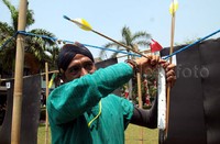 Lomba panahan tradisional gaya Mataraman digelar bersamaan dengan rangkaian Hari Ulang Tahun (HUT) ke-259 Kota Yogyakarta.