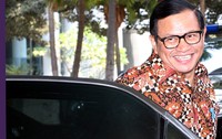 Pramono Anung tiba di gedung KPK. Lamhot Aritonang/detikFoto.