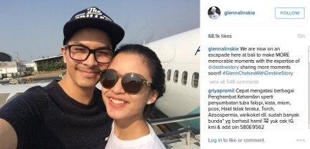 Usai Menikah, Glenn Alinskie dan Chelsea Olivia Bulan Madu ke Bali