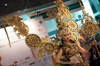 Chintya akan mengenakan national costume dengan tema Legend of Tribhuwana Tunggadewi karya Dynand Fariz. Pool/Alfathir Yulianda/detikfoto.