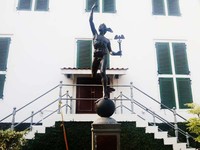 Nah, rupanya patung Dewa Hermes di Jakarta jumlahnya lebih dari satu. Yang di Jembatan Harmoni adalah replika dari patung Hermes yang asli di Museum Fatahillah (Kurnia/detikTravel)