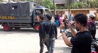 Total personel yang diterjunkan yakni Brimob 1 pleton, 1 kompi dari Samapta, dan 1 pleton dari Remas (pengurai masa). Kartika Sari Tarigan/detikcom.
