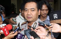 Kapolres Kombes Umar Faroq memberikan keterangan seusai menghadiri pertemuan dengan Kapolda. Lamhot Aritonang/detikFoto.