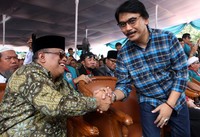 Adhyaksa Dault yang bakal maju dalam Pilgub 2017 juga hadir di acara deklarasi tersebut. Pool/Lamhot Aritonang/detikFoto.     