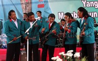 Ada sekitar 5 lagu yang akan dinyanyikan olehnya. Pool/Lamhot Aritonang/detikcom.