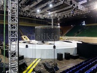 Glenn Fredly menyiapkan panggung khusus yang berbentuk bulat 360 derajat untuk konser tunggalnya. M. Iqbal Fazarullah Harahap/detikHOT.