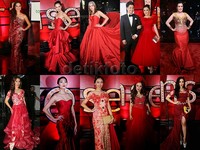 Deretan artis yang menawan bergaun merah di HUT !nsert yang ke-12. Asep Syaifullah/detikHOT; Pool/Noel/detikFoto.