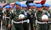 Personil tersebut gabungan dari Polda Metro Jaya, Kodam V Jaya, Brimob Polri, dan Sabhara Polda Metro. Pool/Alfathir Yulianda/detikFoto.