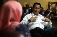 Komjen Budi Waseso memberikan penjelasan terkait kedatangannya kepada Mensos Khofifah.