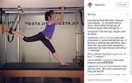 Gaya Sigi Wimala yang Tetap Nge-gym Saat Hamil 25 Minggu