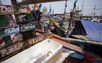 Deretan perahu nelayan di perkampungan Nelayan Kaliadem.