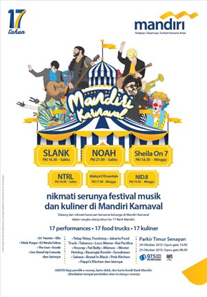 Bertabur Bintang Penghibur di Mandiri Karnaval Pekan Ini