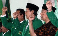 Djan Faridz beserta pengurus DPP dan ketua-wakil ketua DPW se-Indonesia hadir dalam konsolidasi nasional di kantor DPP PPP di Jalan Diponegoro, Menteng, Jakpus, Kamis (22/10/2015).